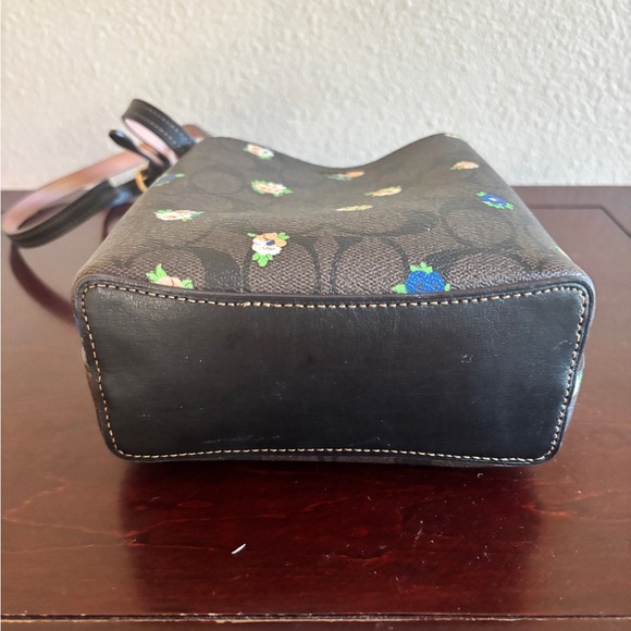 Coach Mini Dark Brown Floral Crossbody Bag - Picture 8 of 8